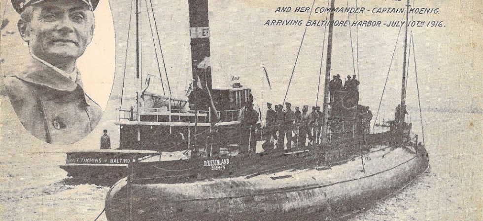 Deutschland (U-155). / Zdjęcie: Voyage of the Deutschland, the first merchant submarine. By Captain Paul König. - New York: Hearst's International Library Co., 1916