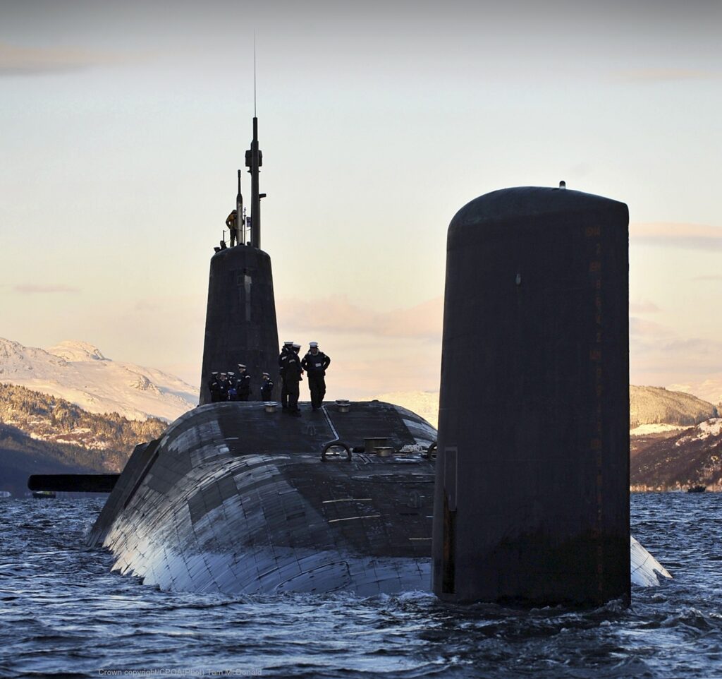 Atomowy okret podwodny HMS Vanguard. / Zdjęcie: www.seaforces.org