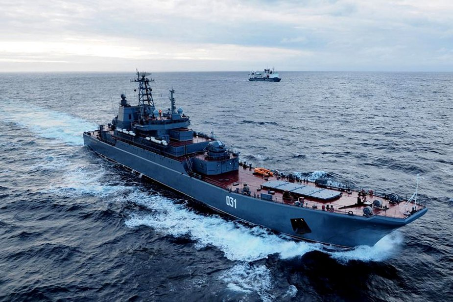 Rosyjski okręt desantowy typu Ropucha Aleksander Otrakowski. / Zdjęcie: Rosyjskie Ministerstwo Obrony