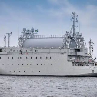 HSwMS Artemis podczas prób morskich. / Zdjęcie: Saab