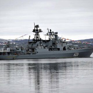 Rosyjski okręt wojenny projektu 1164 Marszałek Ustinow (krążownik rakietowy). / Zdjęcie: Tass