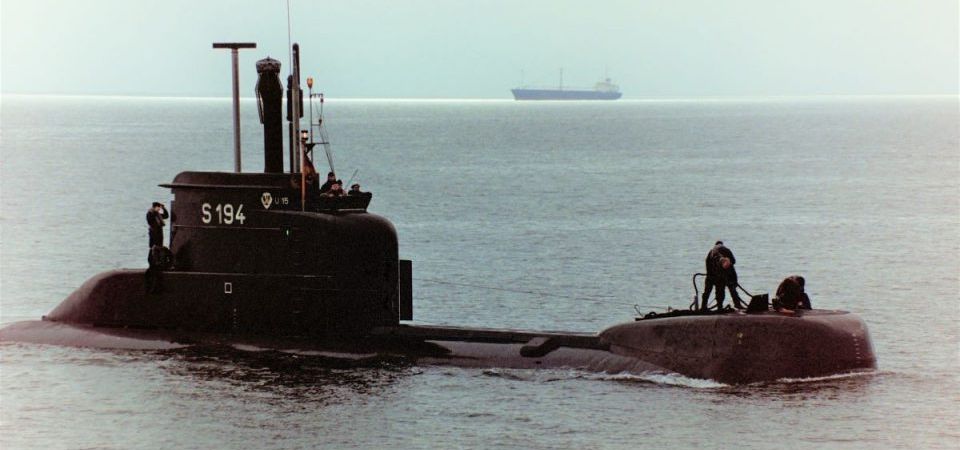 Okręt podwodny U-15 podczas wizyty w Gdyni.