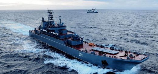 Rosyjski okręt desantowy typu Ropucha Aleksander Otrakowski. / Zdjęcie: Rosyjskie Ministerstwo Obrony