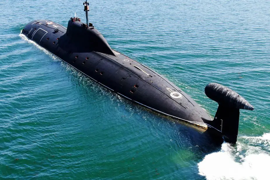 Rosyjski okręt podwodny typu Akula Kuzbass, który brał udział rok temu w Dniu Marynarki Wojennej. / Zdjęcie: Rosyjskie Ministerstwo Obrony