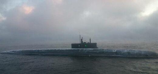 K-549 Prince Vladimir, pierwszy okręt podwodny projektu 955A z pociskami balistycznymi o napędzie jądrowym w rosyjskiej marynarce wojennej typu Borei-A, podczas prób morskich w kwietniu 2019 r. / Zdjęcie: forums.airbase.ru