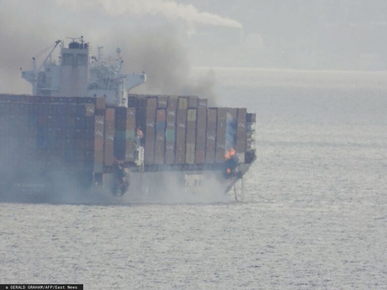 Estoński statek towarowy przed zatonięciem. / Zdjęcie: East News, GERALD GRAHAM