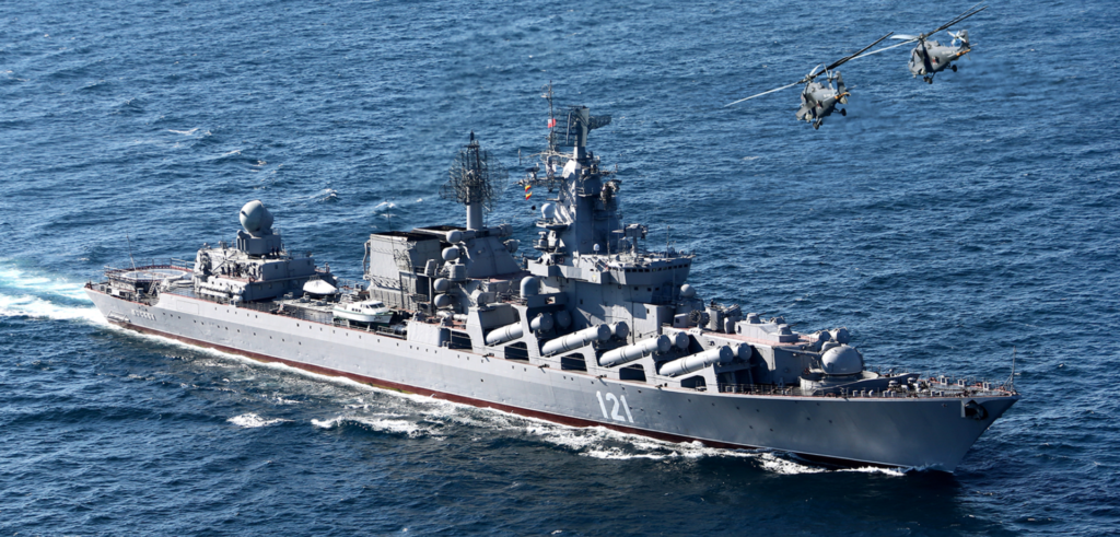 Krążownik Moskwa, okręt flagowy Floty Czarnomorskiej. / Zdjęcie: Fot. mil.ru