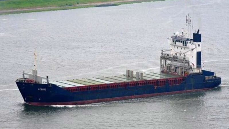 Statek z Dominikany ostrzelany w Mariupolu. / Zdjęcie: Państwowa Straż Graniczna Ukrainy