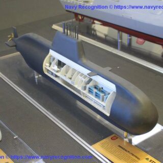 Model okrętu podwodnegio TS1700 na stoisku STM. / Zdjęcie: Navy Recognition