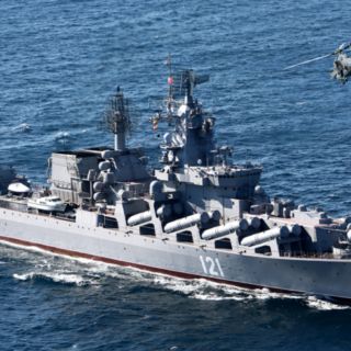 Krążownik Moskwa, okręt flagowy Floty Czarnomorskiej. / Zdjęcie: Fot. mil.ru