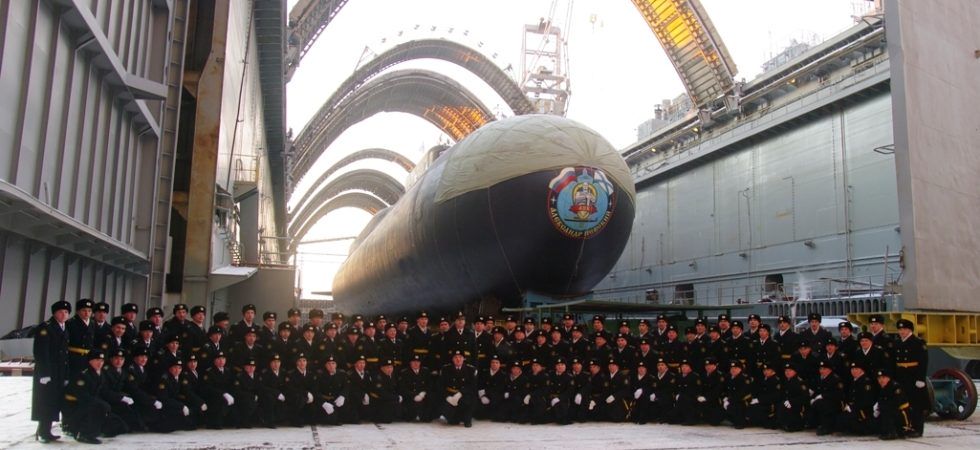 Atomowy okręt podwodny Knyz Oleg przed wodowaniem. / Zdjęcie: Marynarka Wojenna Rosji