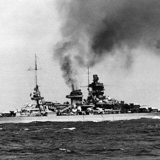 Scharnhorst prawdopodobnie podczas prób w rejonie Brestu w 1941 roku. / Zdjęcie: zbiory Pierre Hervieux