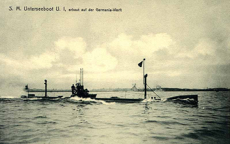 SM U-1, pierwszy okręt podwodny niemieckiej marynarki wojennej. / Zdjęcie: wikimedia.org