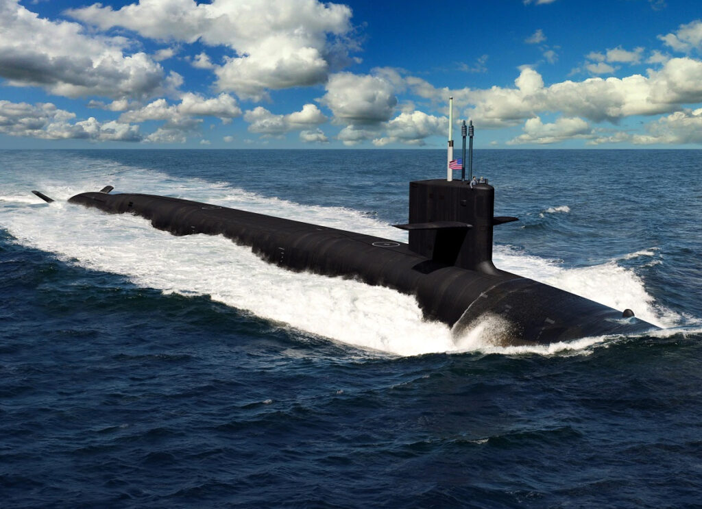 Wizja przyszłego okrętu podwodnego z rakietami balistycznymi typu Columbia, pierwszego z 12-okrętowych okrętów podwodnych z pociskami balistycznymi. / Zdjęcie: Marynarka Wojenna USA