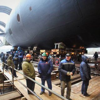 Rosyjski atomowy okręt podwodny 955A Borei-A Knyaz Oleg wszed do służby w Marynarce Wojennej Rosji. / Zdjęcie: Alexei Lipnitsky / TASS