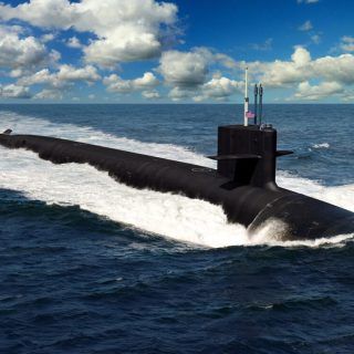 Wizja przyszłego okrętu podwodnego z rakietami balistycznymi typu Columbia, pierwszego z 12-okrętowych okrętów podwodnych z pociskami balistycznymi. / Zdjęcie: Marynarka Wojenna USA