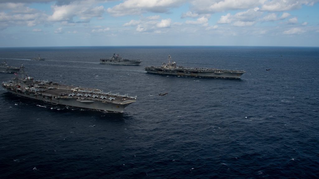Lotniskowce US Navy na Morzu Południowochińskim. / Zdjęcie: US Navy