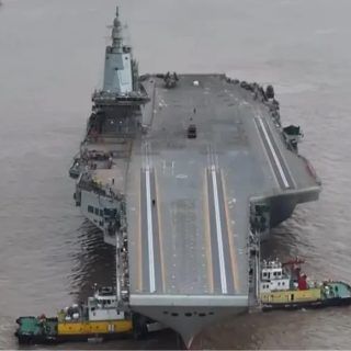 Lotniskowiec chińskiej marynarki wojennej PLA Fujian. / Zdjęcie: Chińska telewizja CCTV