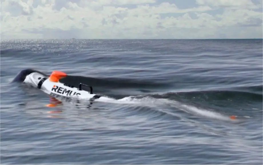 Bezzałogowy pojazd podwodny Remus-130 zaprezentowany na Oceanology International 2024 przez HII. / Zdjęcie: HII